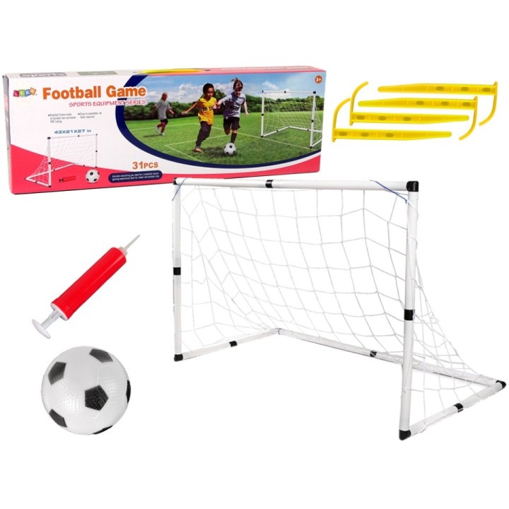 Poarta de fotbal cu minge si pompa de umflare