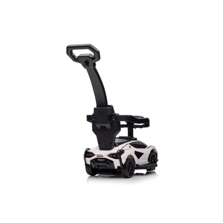 Masinuta premergator cu maner parental Lamborghini, alb