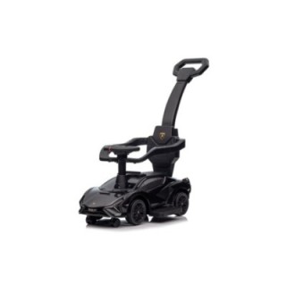 Masinuta premergator cu maner parental Lamborghini, negru