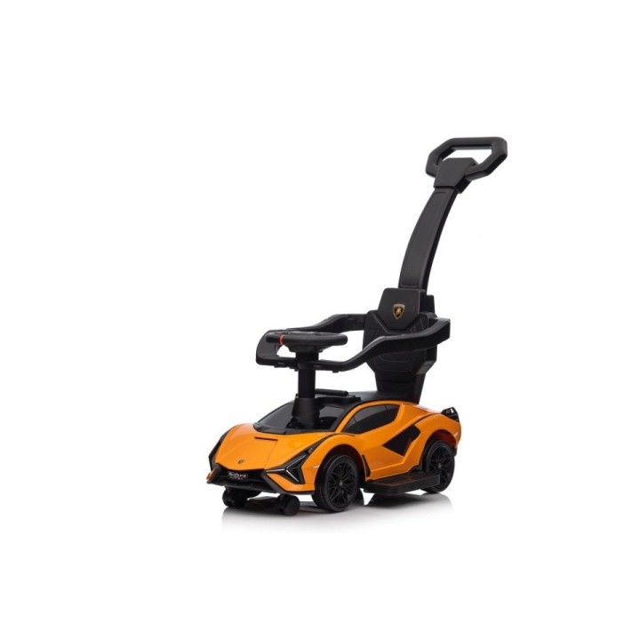 Masinuta premergator cu maner parental Lamborghini, portocaliu
