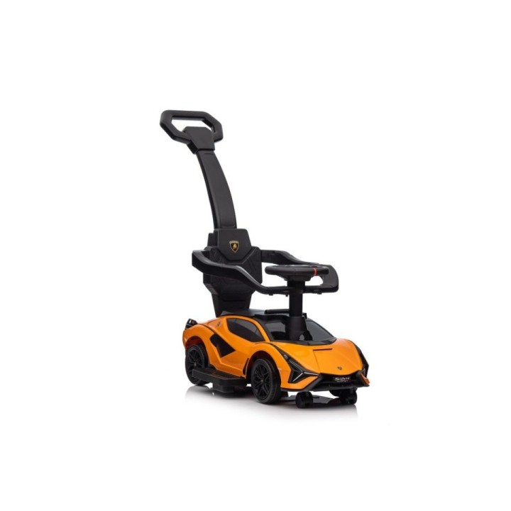 Masinuta premergator cu maner parental Lamborghini, portocaliu