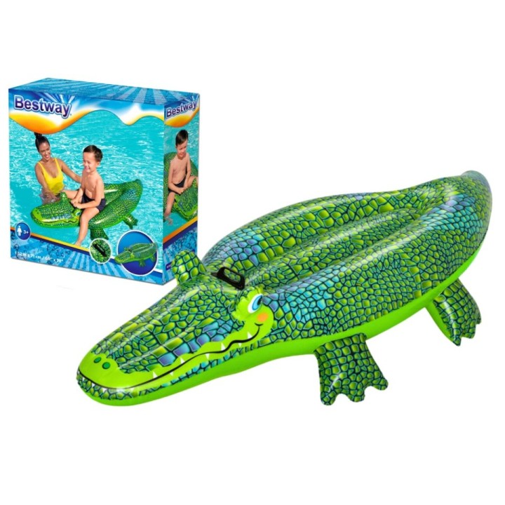 Figurina gonflabila pentru piscina Bestway crocodil, verde. Saltea gonflabila crocodil