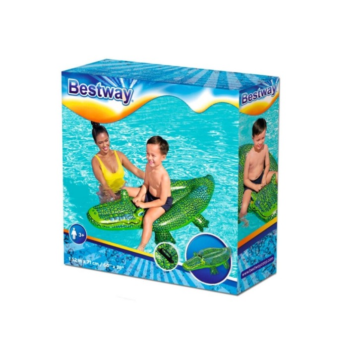 Figurina gonflabila pentru piscina Bestway crocodil, verde. Saltea gonflabila crocodil