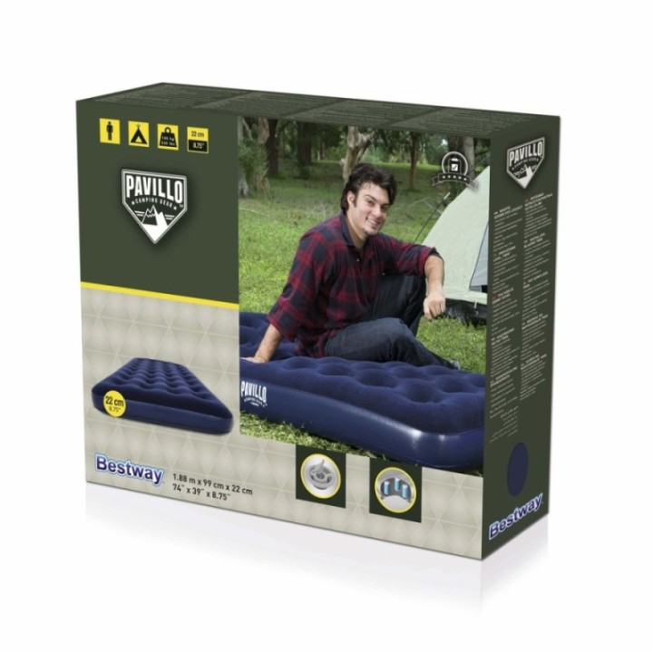 Saltea gonflabila dubla Bestway Twin 188 x 99 x 22 cm, albastru