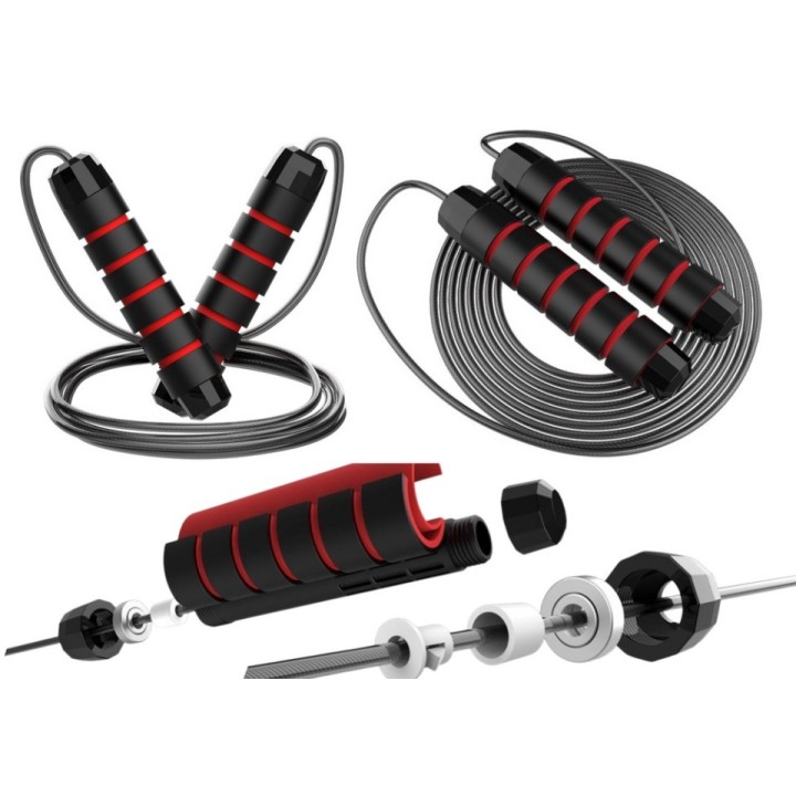 Coarda de sarit pentru exercitii cu maner din spuma