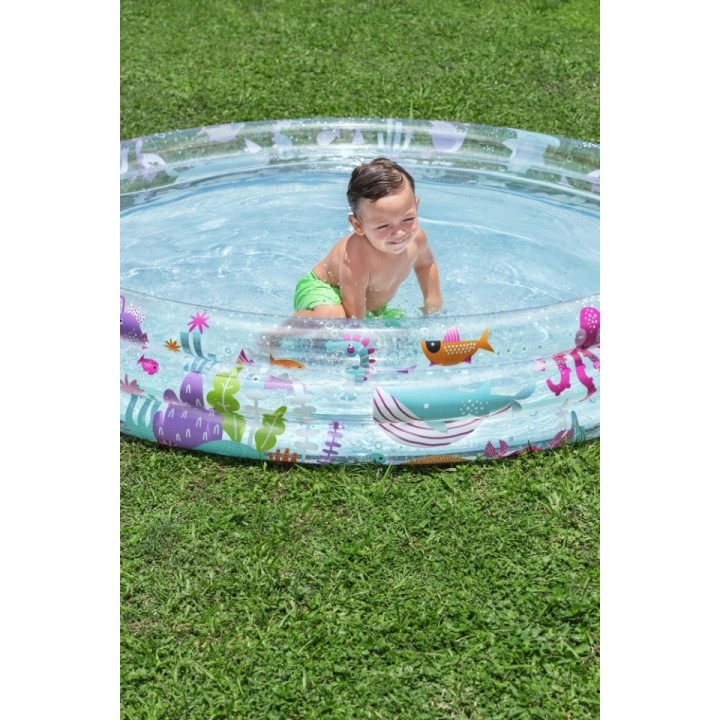 Piscina gonflabila pentru copii Bestway cu 3 inele 183 x 33 cm