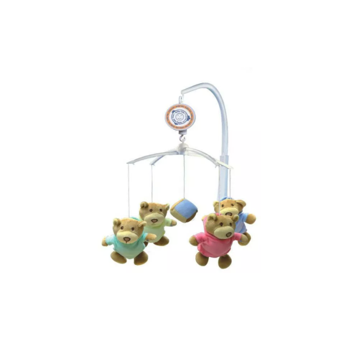 Carusel muzical Baby Mix, pentru bebelusi, cu plusuri ursuleti