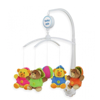 Carusel muzical Baby Mix ursuleti multicolori din plus