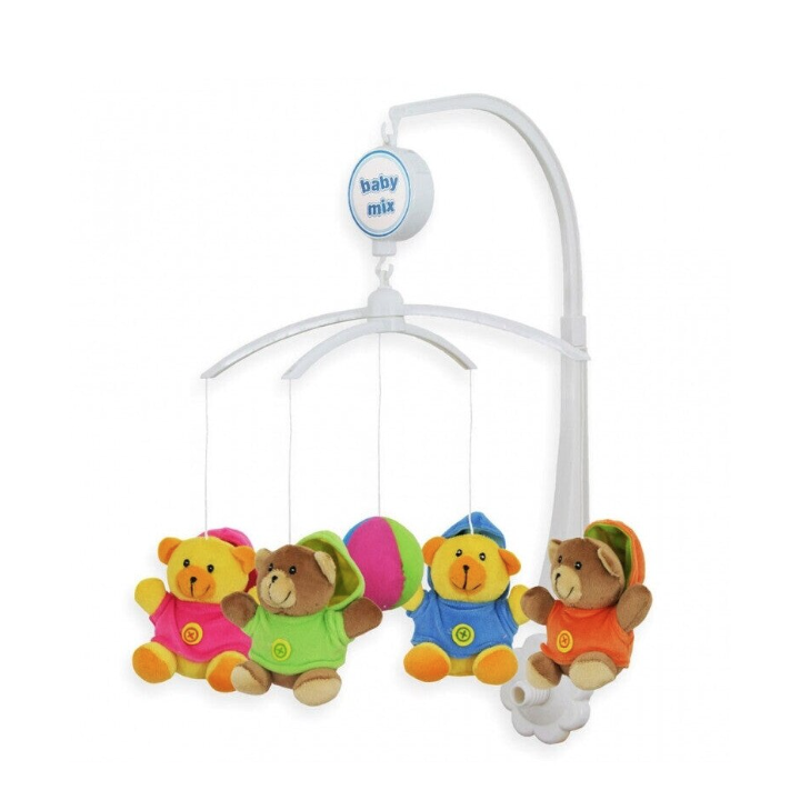 Carusel muzical Baby Mix ursuleti multicolori din plus