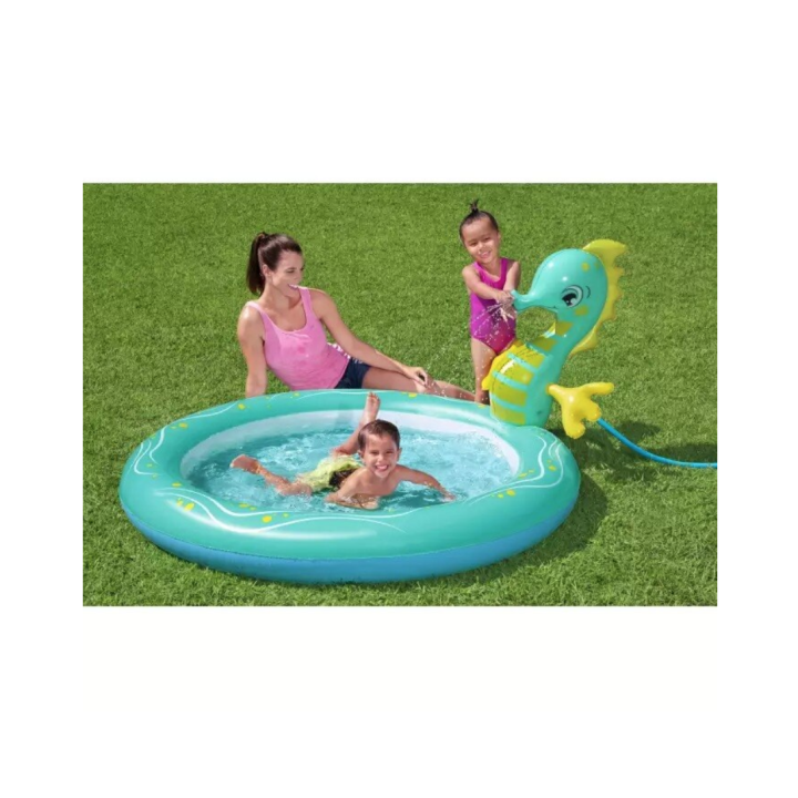 Piscina gonflabila Bestway, Seahorse Sprinkler Pool, 1.88m x 1.60m x 86cm