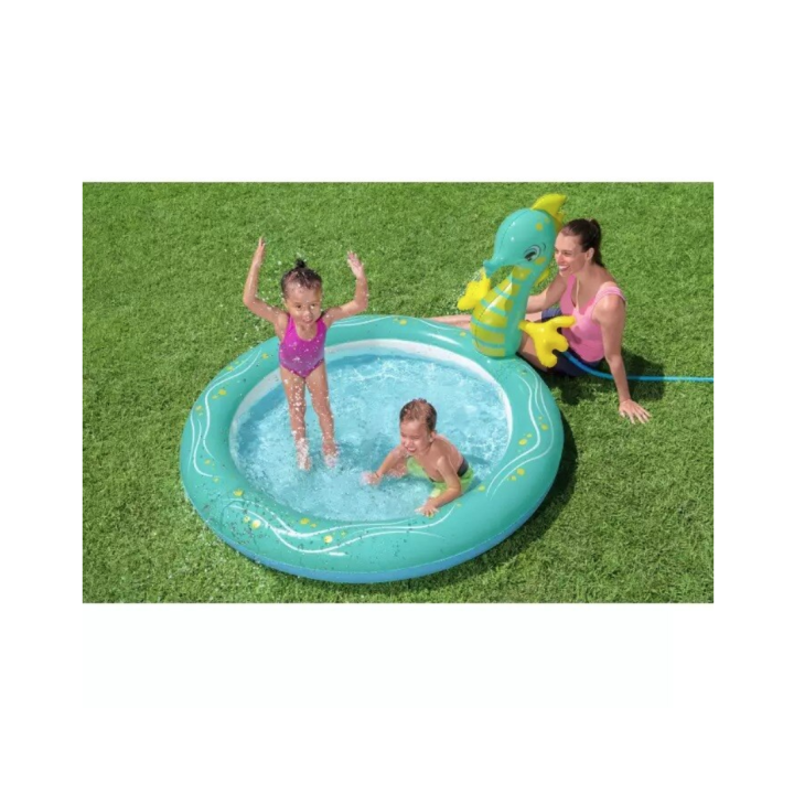 Piscina gonflabila Bestway, Seahorse Sprinkler Pool, 1.88m x 1.60m x 86cm
