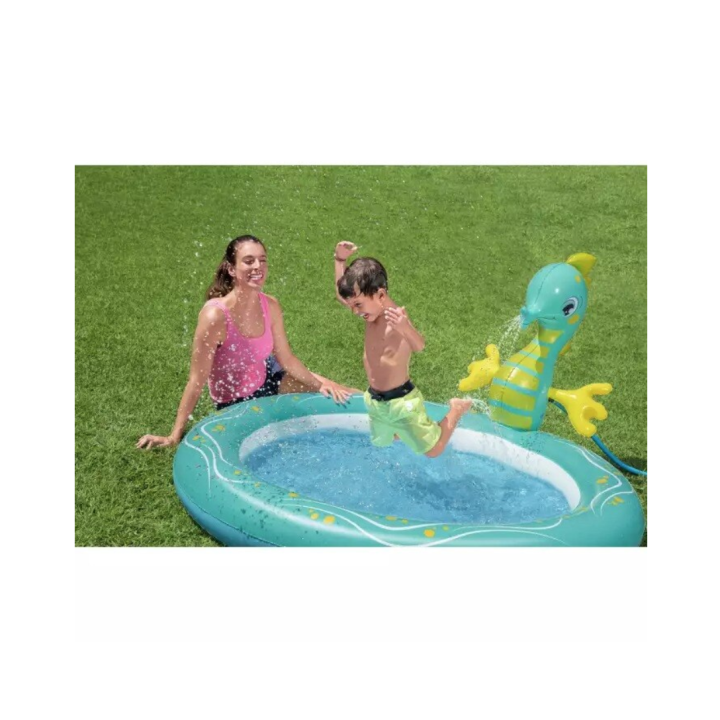 Piscina gonflabila Bestway, Seahorse Sprinkler Pool, 1.88m x 1.60m x 86cm