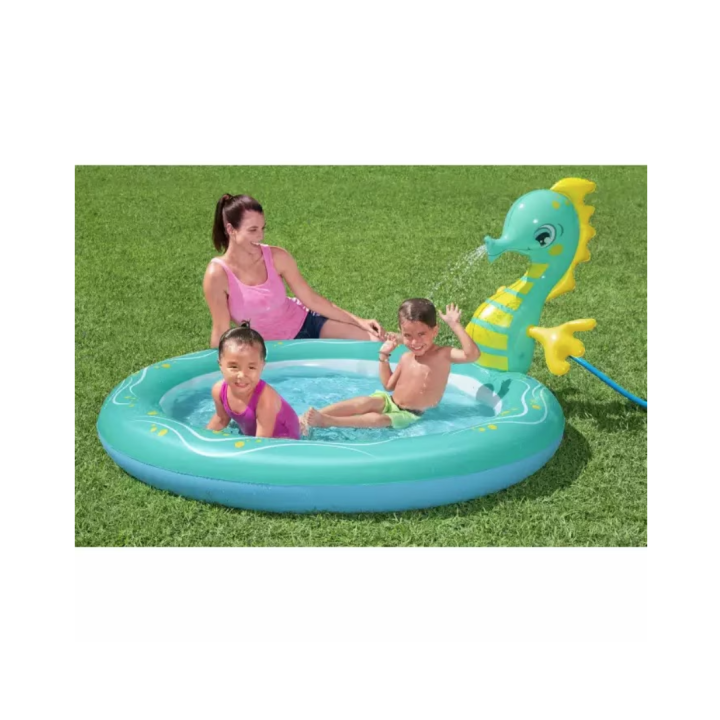 Piscina gonflabila Bestway, Seahorse Sprinkler Pool, 1.88m x 1.60m x 86cm