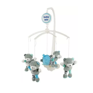 Carusel muzical Baby Mix ursuleti gri