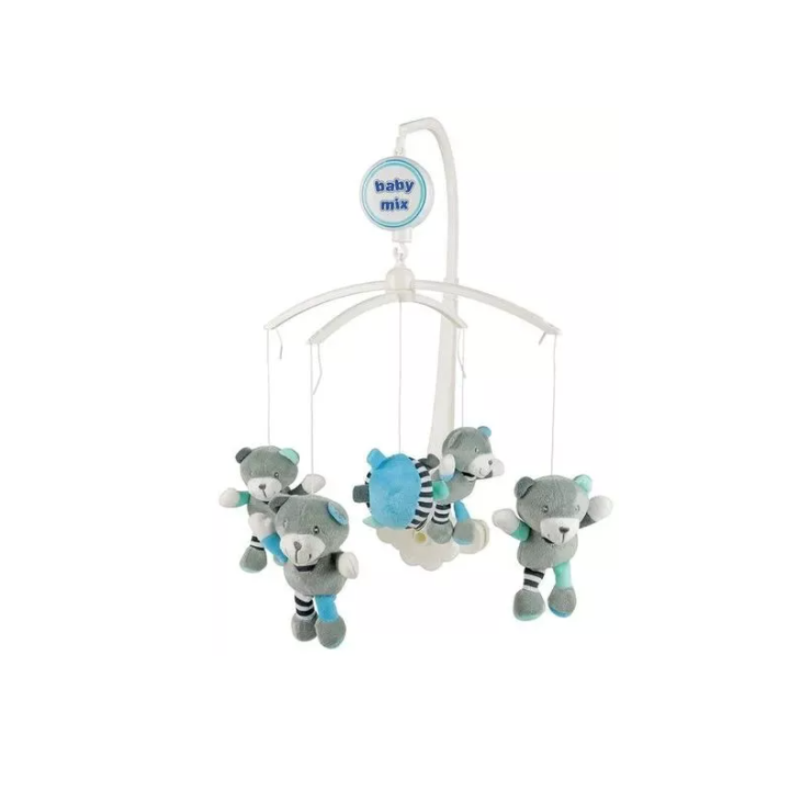 Carusel muzical Baby Mix ursuleti gri