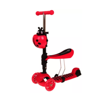 Trotineta cu sezut pentru copii 3 in 1 Rosu