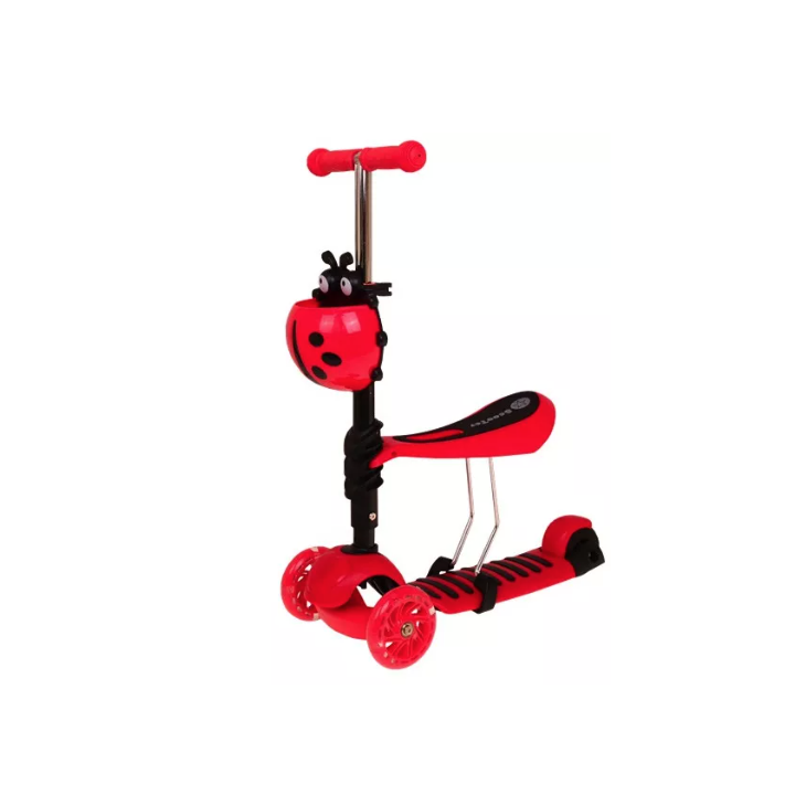 Trotineta cu sezut pentru copii 3 in 1 Rosu