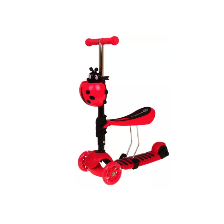 Trotineta cu sezut pentru copii 3 in 1 Rosu