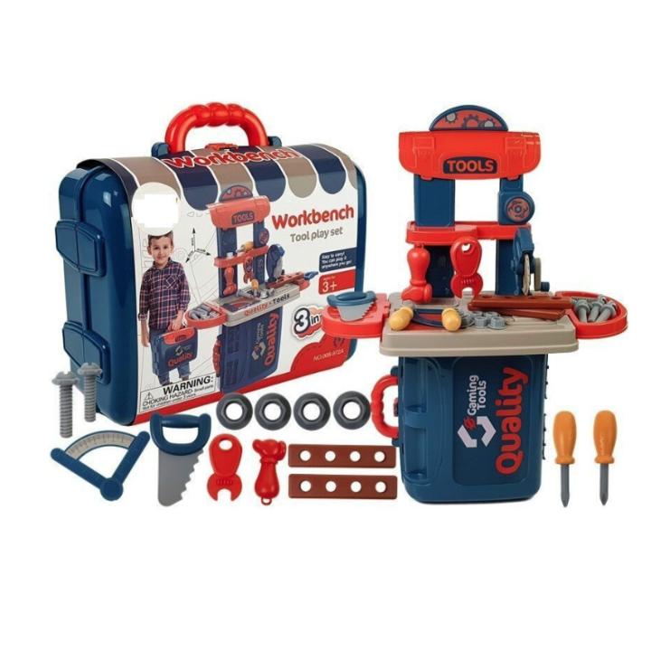 Banc de lucru cu accesorii in gentuta