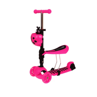 Trotineta cu sezut pentru copii 5 in 1, cu maner parental, roz