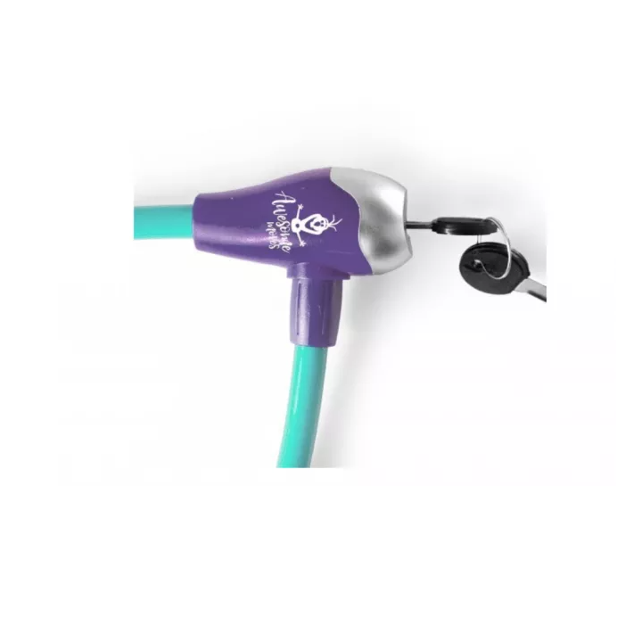 Cablu antifurt Seven Frozen 2 pentru bicicleta turcoaz. Accesorii biciclete