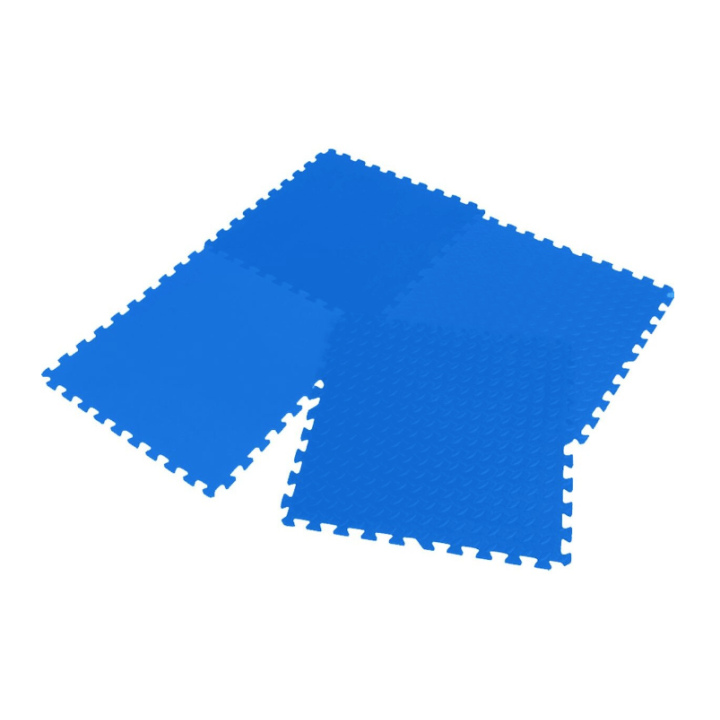 Covor puzzle 4 piese 60x60 cm, 12 mm, albastru