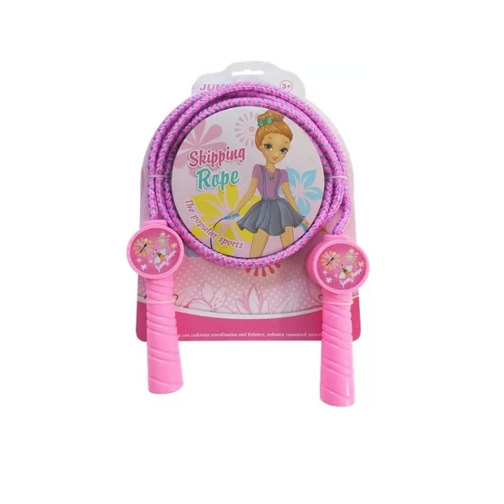 Coarda de sarit pentru copii Skipping, maner roz