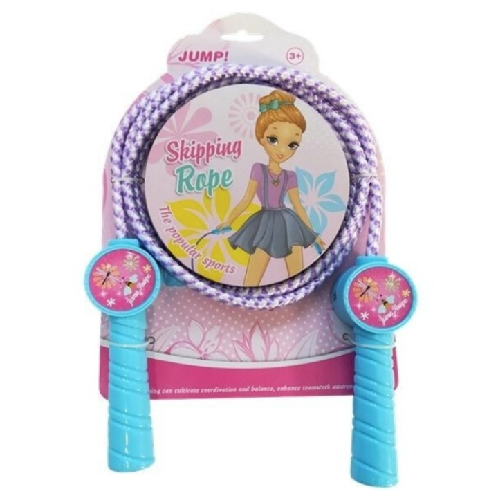 Coarda de sarit pentru copii Skipping, maner albastru