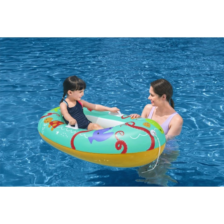 Barca gonflabila Bestway Baby Boat - Tropical Crew 119 x 79 cm, verde.