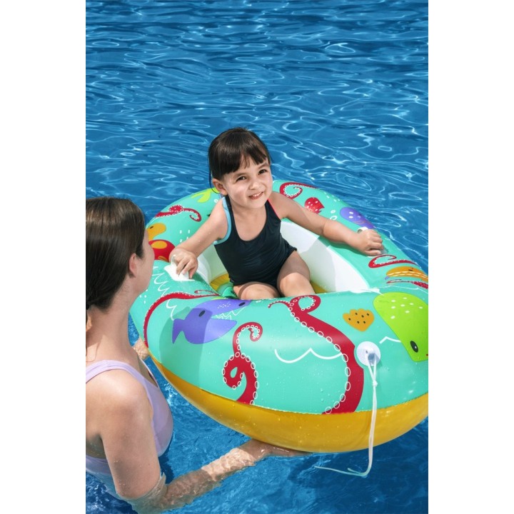 Barca gonflabila Bestway Baby Boat - Tropical Crew 119 x 79 cm, verde.