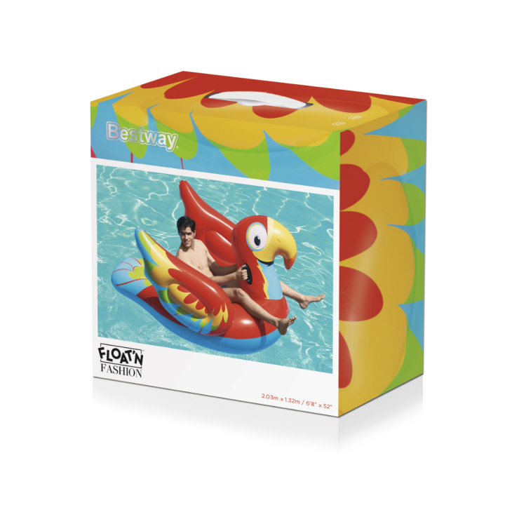 Figurina gonflabila pentru piscina Bestway Papagal 200x155 cm,inaltime 109 cm PVC, rosu
