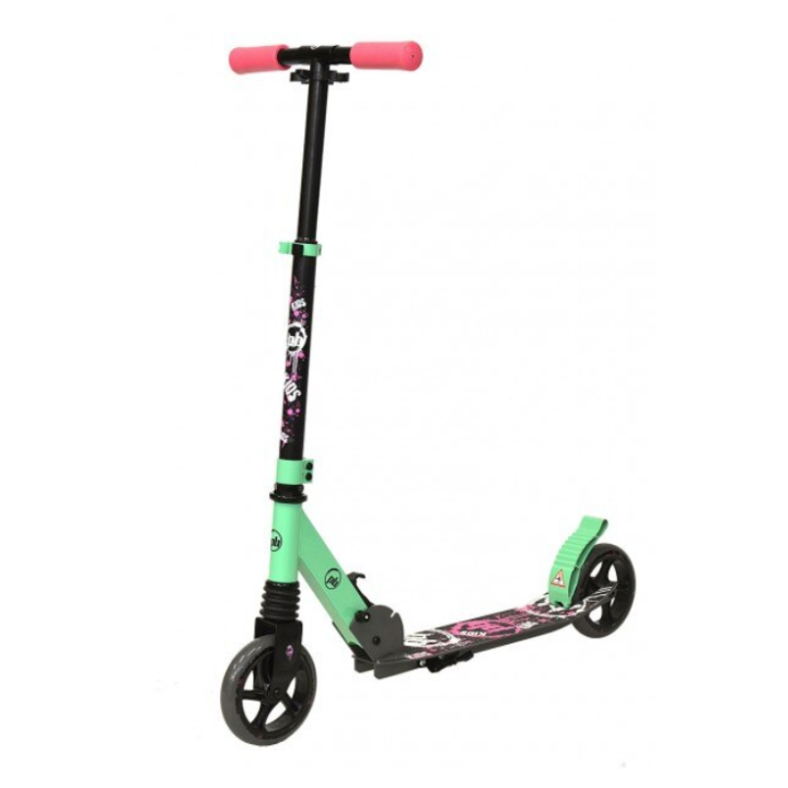 Trotineta pentru copii PB Kid cu doua roti 145 mm, roz cu verde