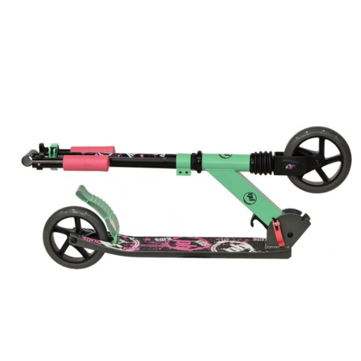Trotineta pentru copii PB Kid cu doua roti 145 mm, roz cu verde