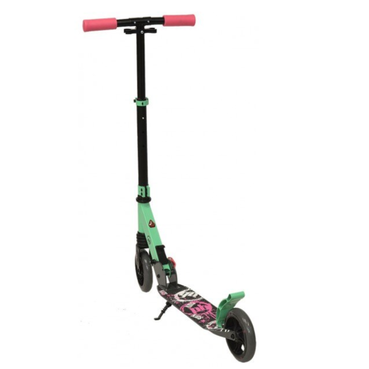 Trotineta pentru copii PB Kid cu doua roti 145 mm, roz cu verde