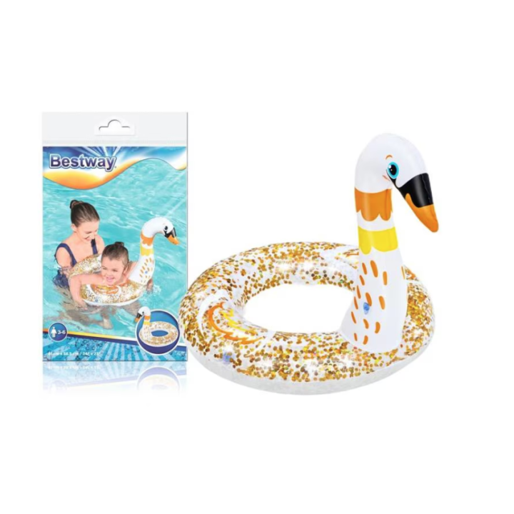 Colac de inot copii Bestway PVC cu Lebada 61 x 61cm, multicolor