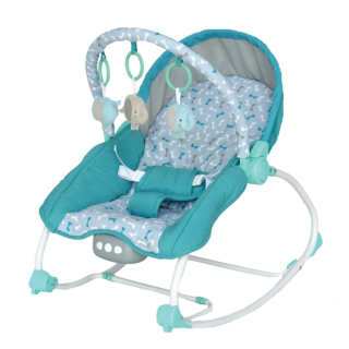 Balansoar muzical cu vibratii pentru bebelusi BabyMix, turcoaz