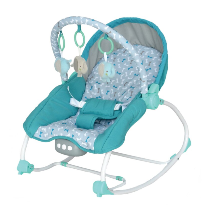 Balansoar muzical cu vibratii pentru bebelusi BabyMix, turcoaz