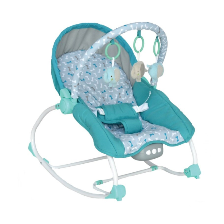 Balansoar muzical cu vibratii pentru bebelusi BabyMix, turcoaz