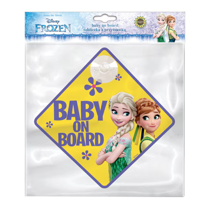 Semn luneta Baby on board Disney Frozen 13x13cm