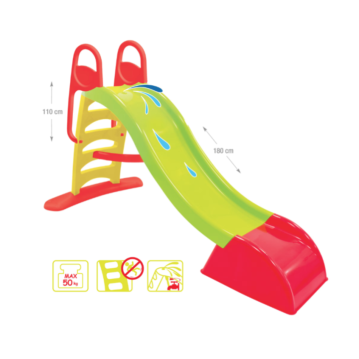 Tobogan Mochtoys pentru copii 180 cm, verde cu rosu