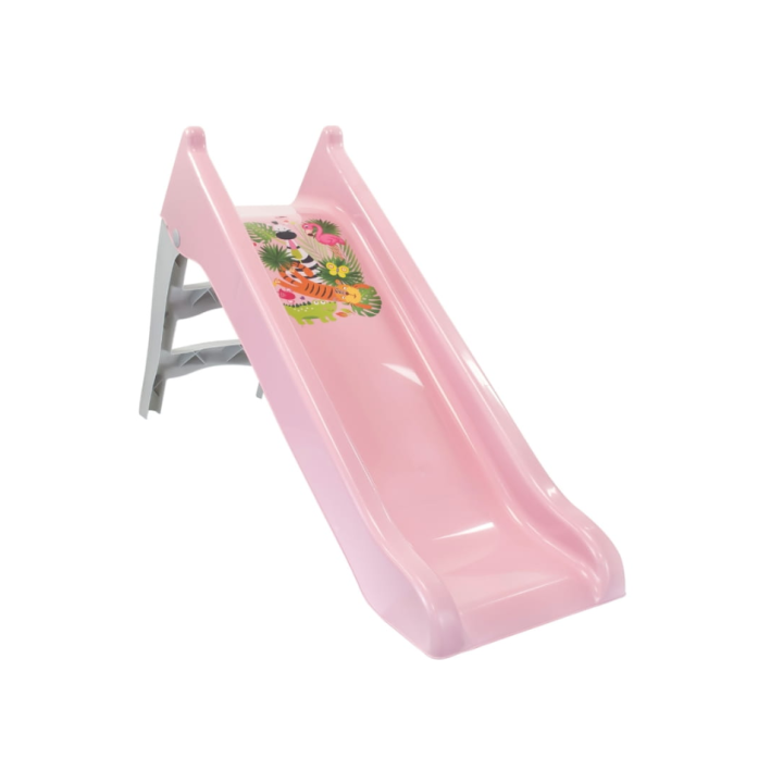 Tobogan Mochtoys pentru copii 140 cm cu sistem pentru conectare furtun, roz pastel