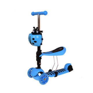 Trotineta cu sezut pentru copii 3 in 1, albastru