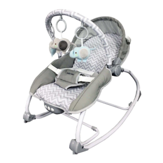 Balansoar muzical Baby Mix cu vibratii 2 in 1, gri