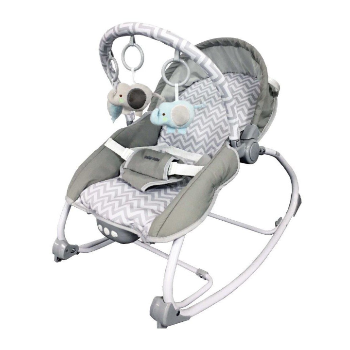 Balansoar muzical Baby Mix cu vibratii 2 in 1, gri