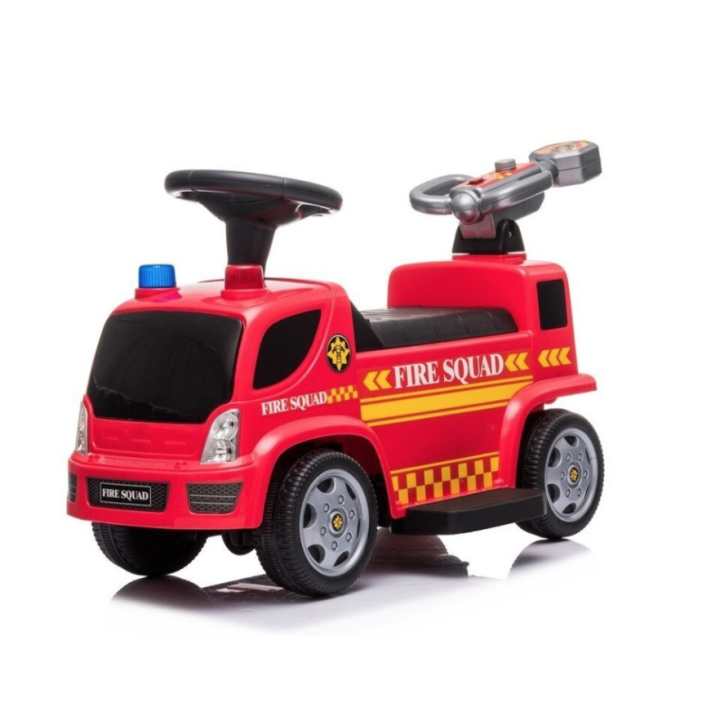 Masinuta electrica 6V premergator de pompieri cu tun pentru bule de sapun, rosu