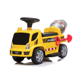 Masinuta electrica 6V premergator betoniera cu efecte sonore, galben