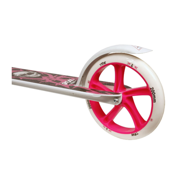 Trotineta PB Skull cu doua roti 200 mm, alb