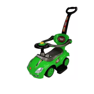 Masinuta premergator MegaCar cu maner parental 3 in 1, verde