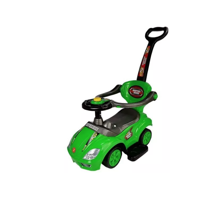 Masinuta premergator MegaCar cu maner parental 3 in 1, verde