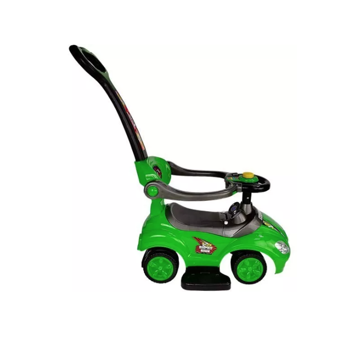 Masinuta premergator MegaCar cu maner parental 3 in 1, verde